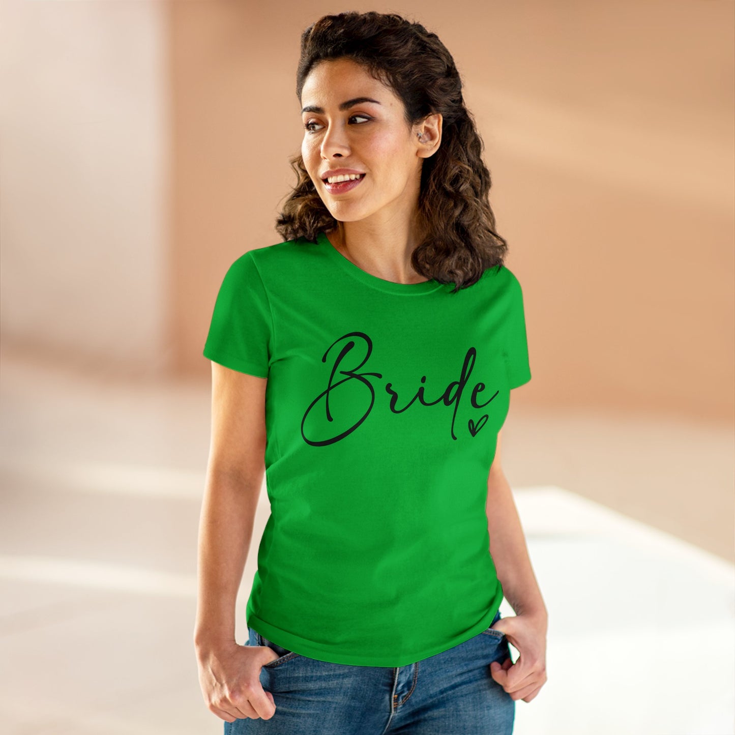 Bride Heart Tee Black Writing | Women's Midweight Cotton Tee