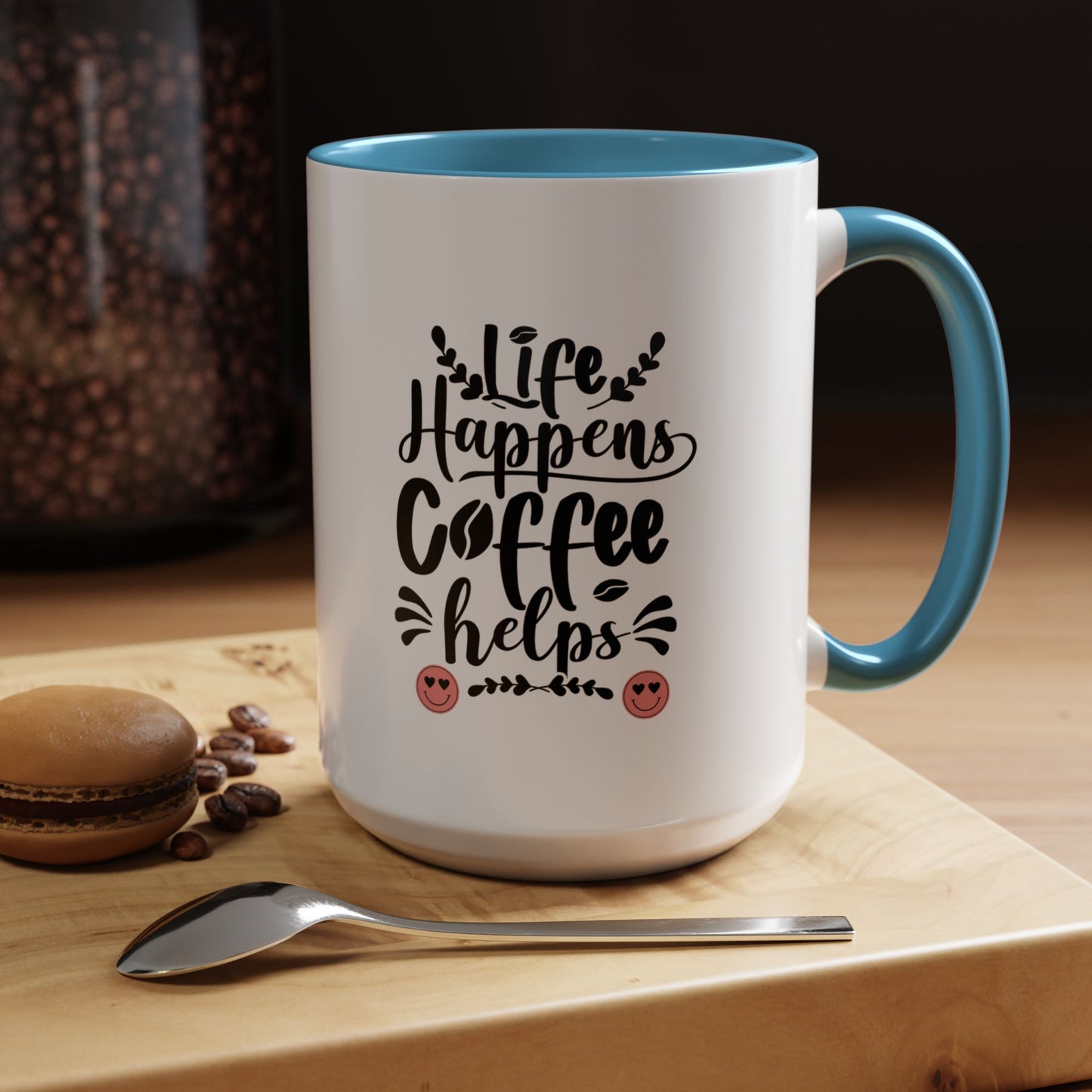 Life Happens Coffee Helps Accent Coffee Mug (11, 15oz)