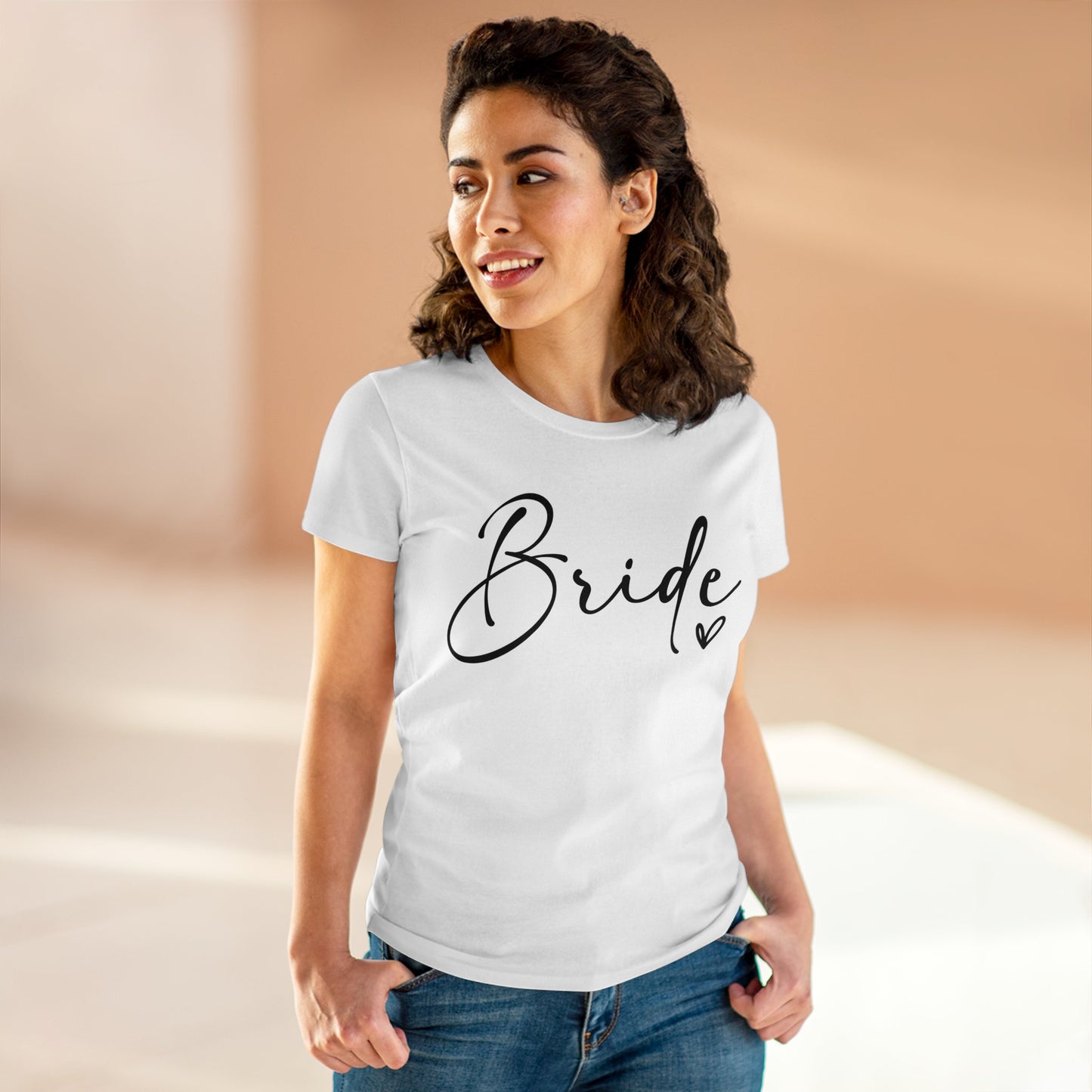 Bride Heart Tee Black Writing | Women's Midweight Cotton Tee