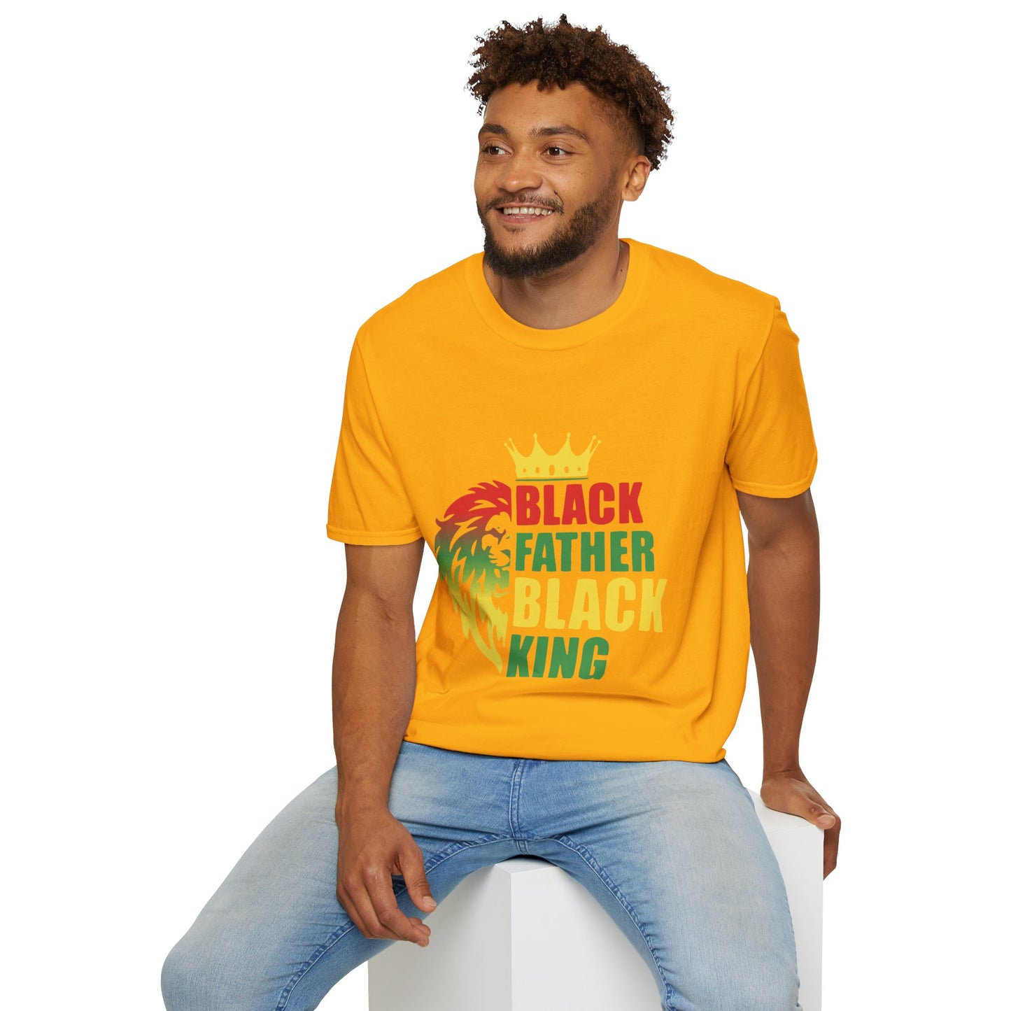 Black Father Black King Lion |Unisex Softstyle T-Shirt
