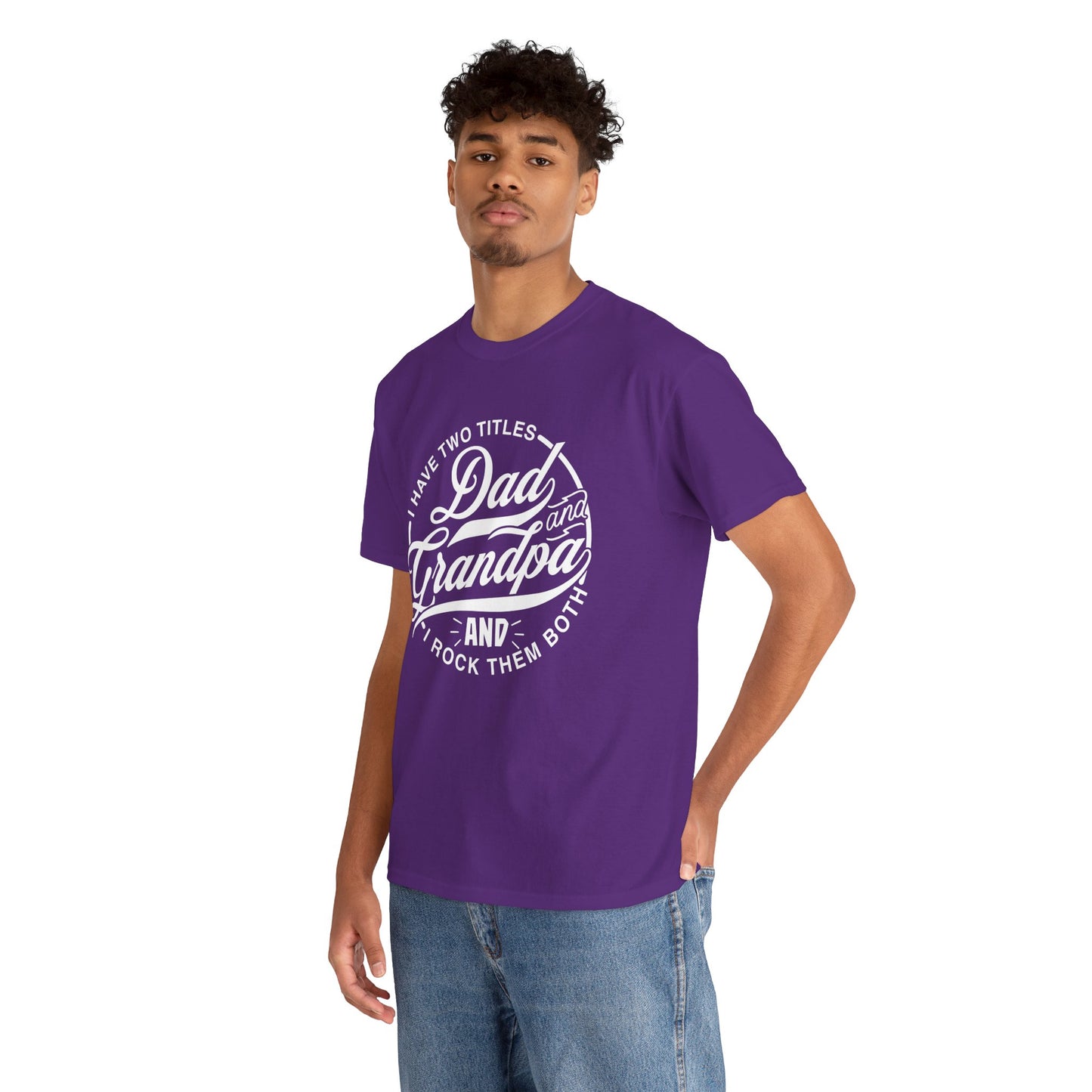 Dad & Grandpa| Unisex Heavy Cotton Tee White Letters