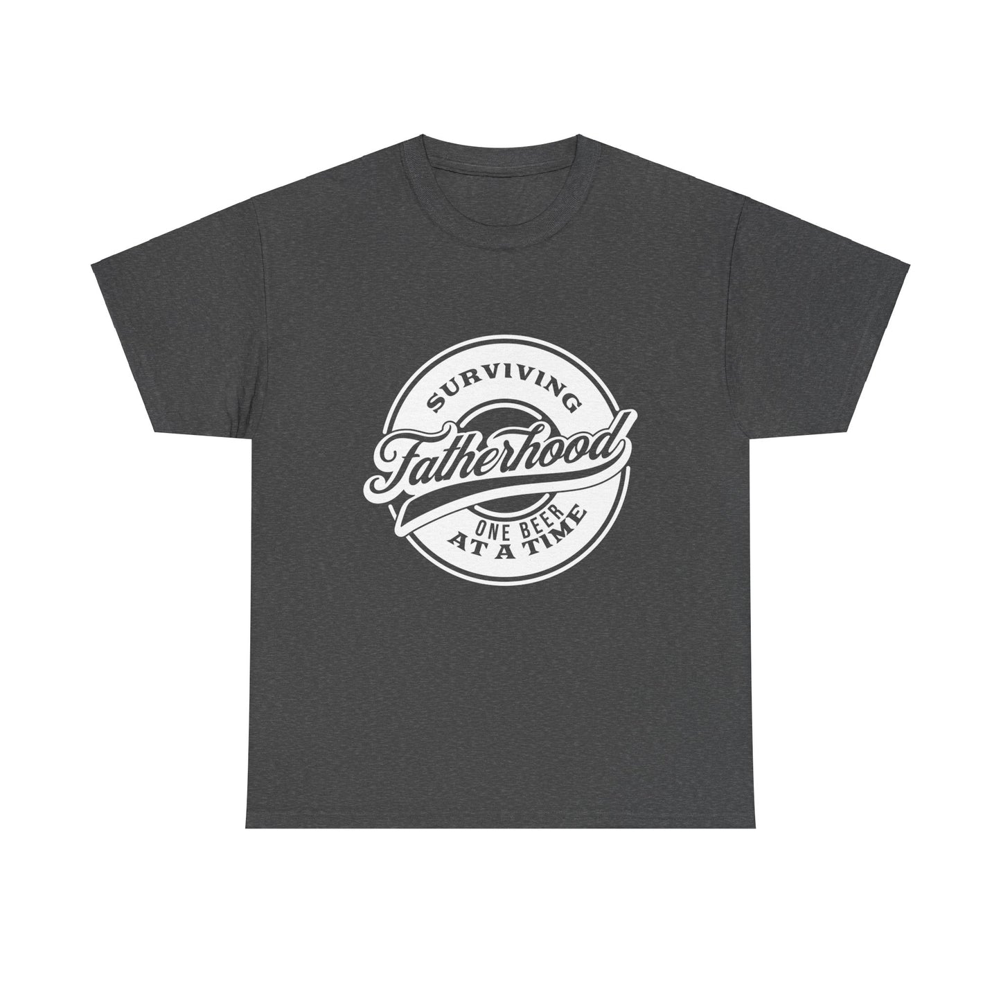 Surviving Fatherhood | Unisex Heavy Cotton Tee White Letters