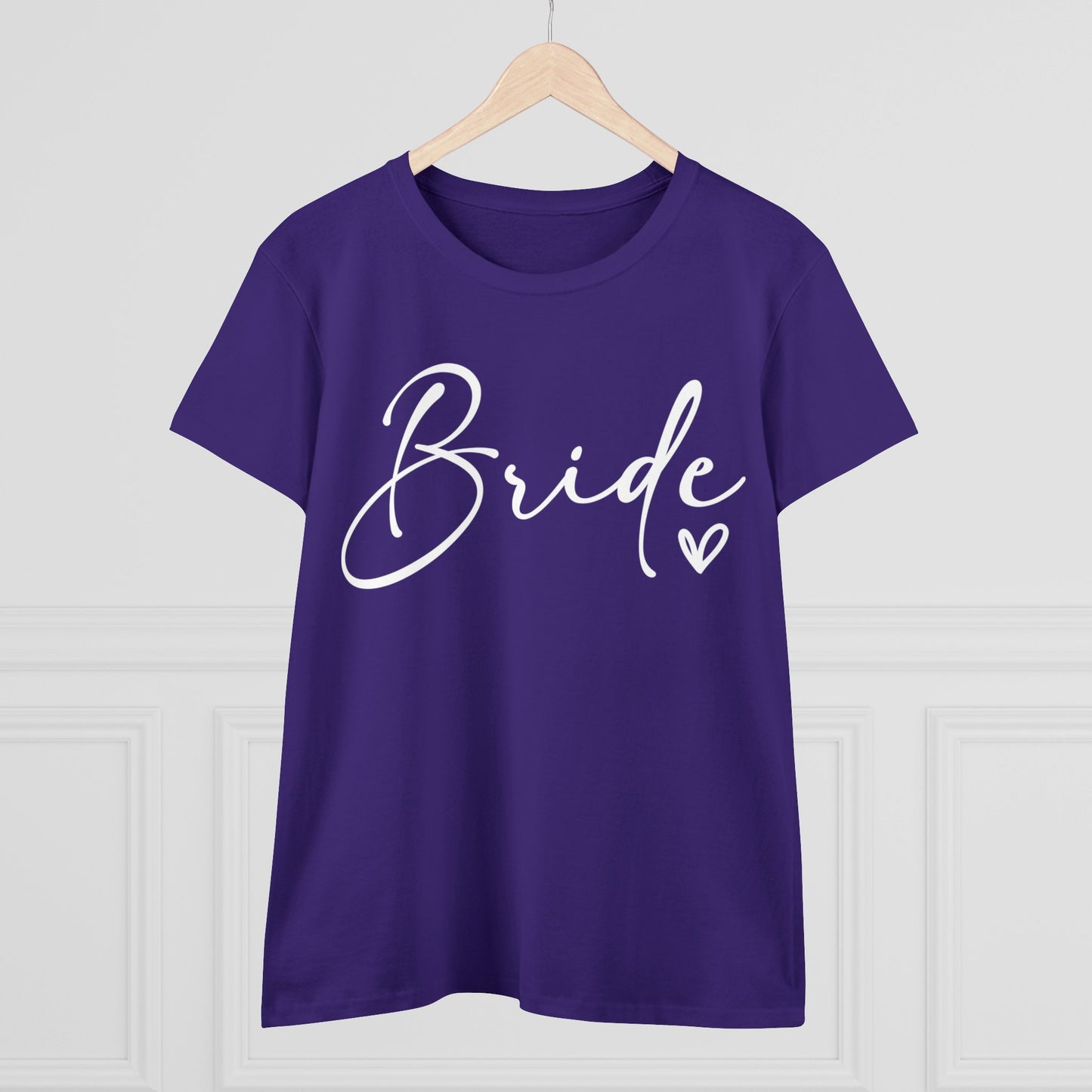 Bride Heart Tee White Letters | Women's Midweight Cotton Tee