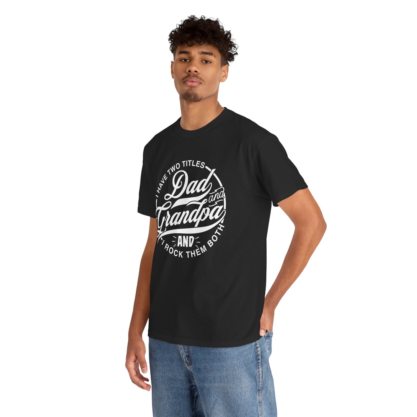 Dad & Grandpa| Unisex Heavy Cotton Tee White Letters