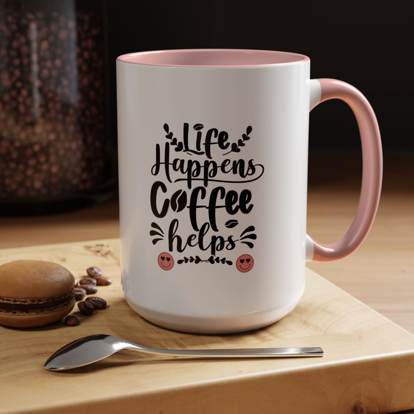Life Happens Coffee Helps Accent Coffee Mug (11, 15oz)
