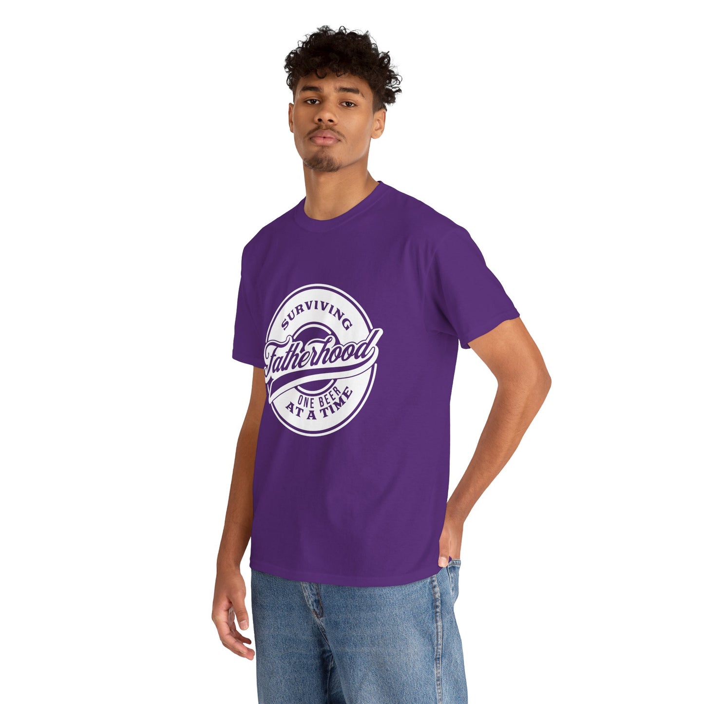 Surviving Fatherhood | Unisex Heavy Cotton Tee White Letters