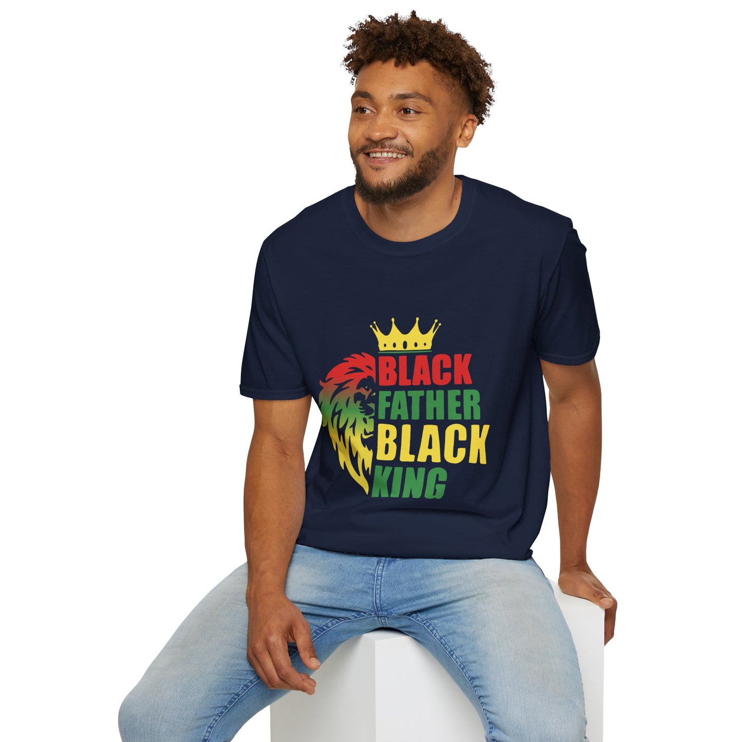 Black Father Black King Lion |Unisex Softstyle T-Shirt