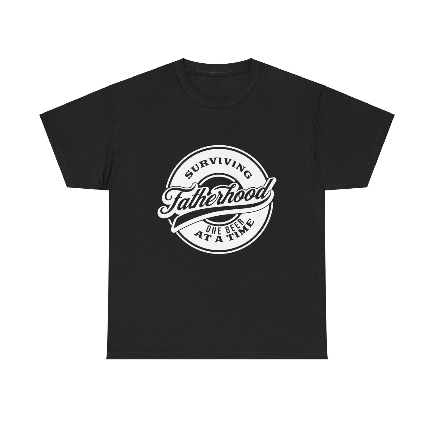 Surviving Fatherhood | Unisex Heavy Cotton Tee White Letters