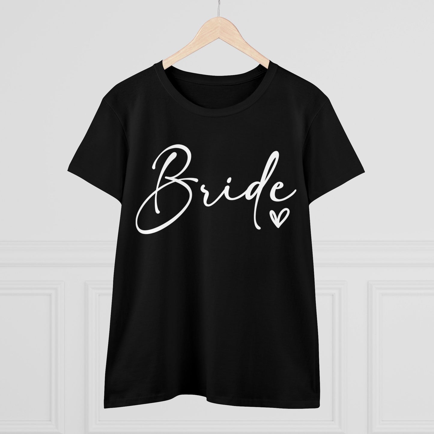 Bride Heart Tee White Letters | Women's Midweight Cotton Tee