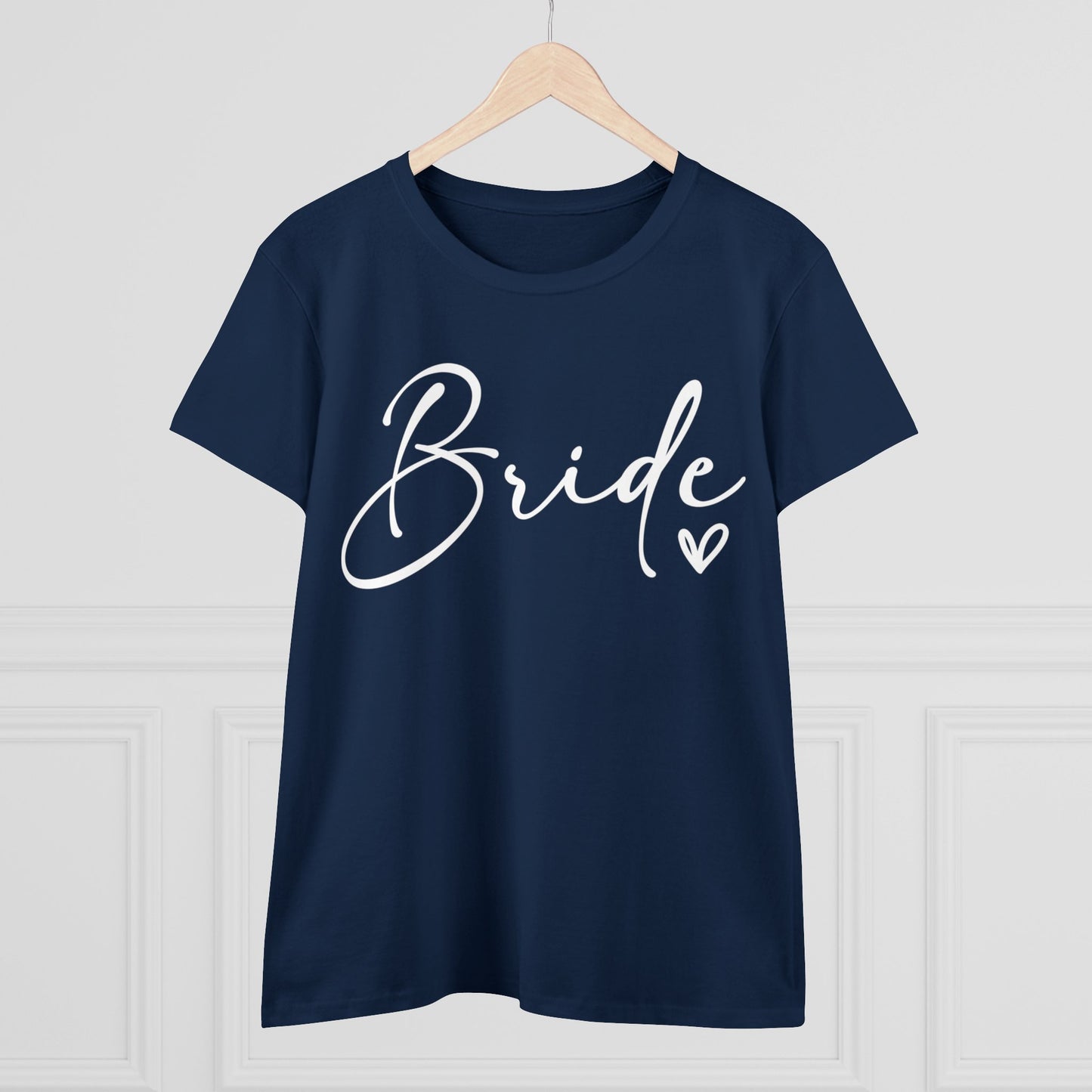 Bride Heart Tee White Letters | Women's Midweight Cotton Tee