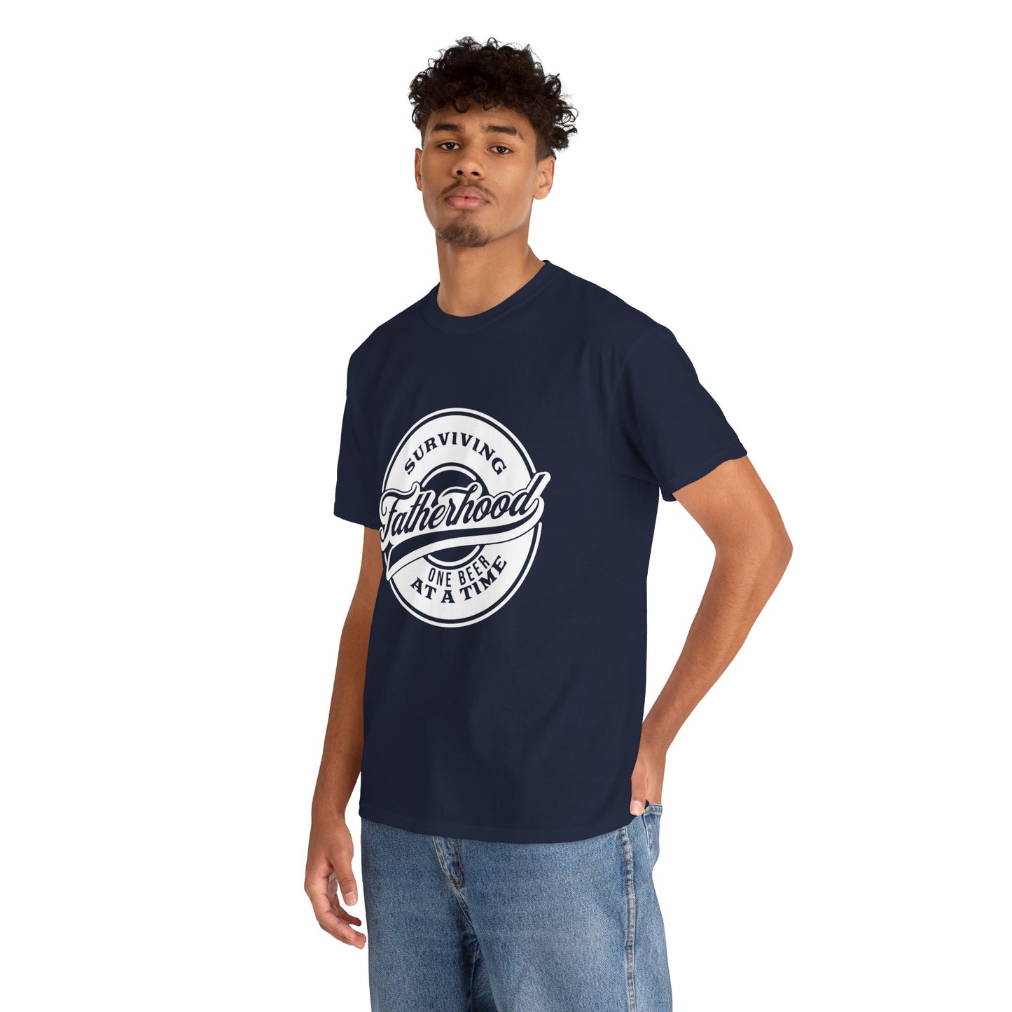 Surviving Fatherhood | Unisex Heavy Cotton Tee White Letters
