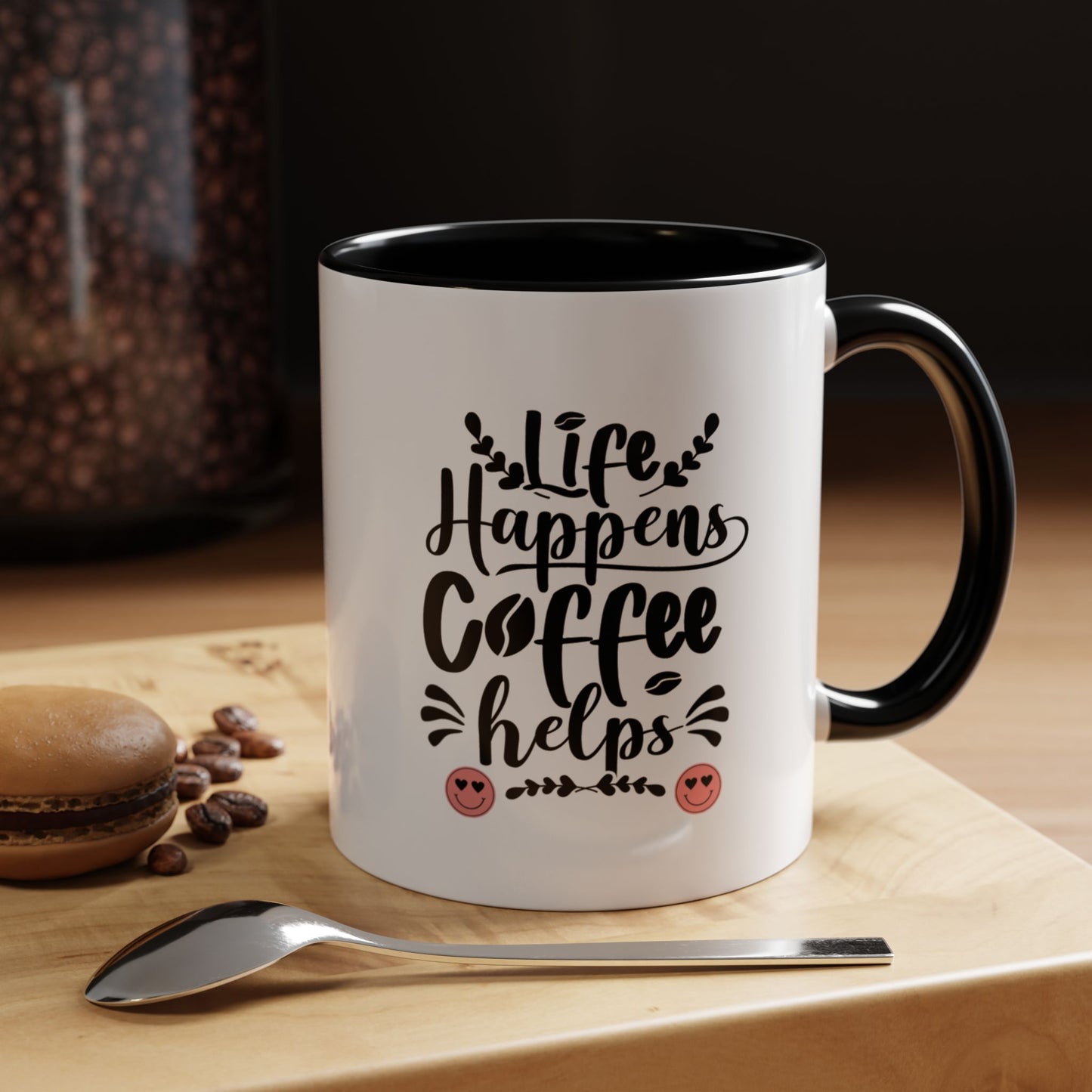 Life Happens Coffee Helps Accent Coffee Mug (11, 15oz)