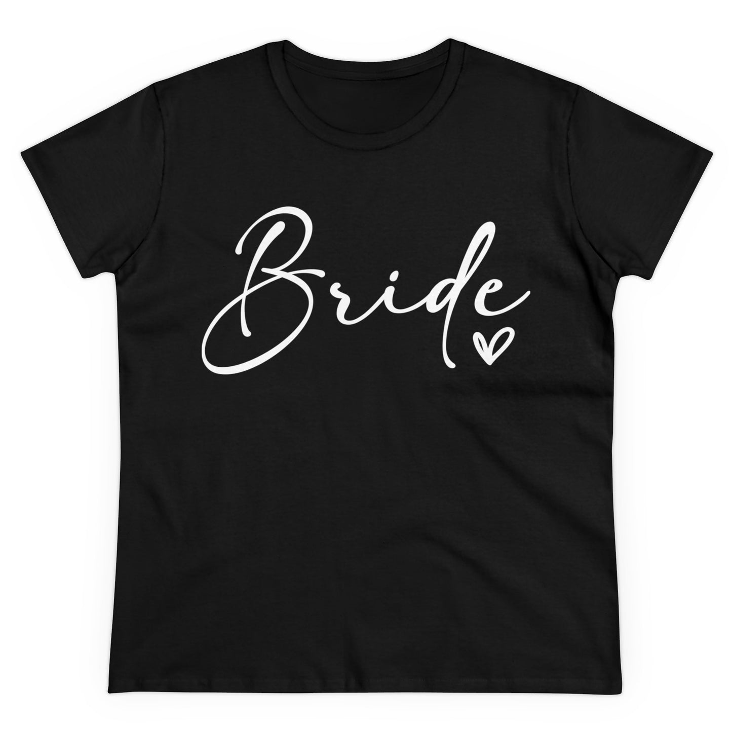 Bride Heart Tee White Letters | Women's Midweight Cotton Tee