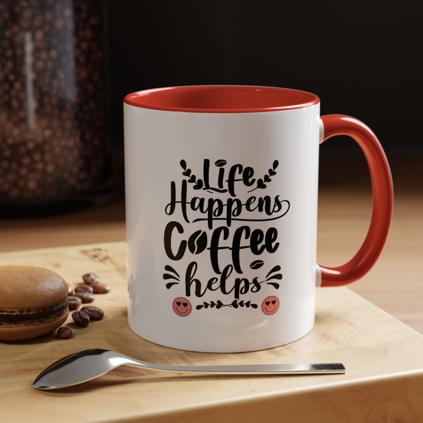 Life Happens Coffee Helps Accent Coffee Mug (11, 15oz)