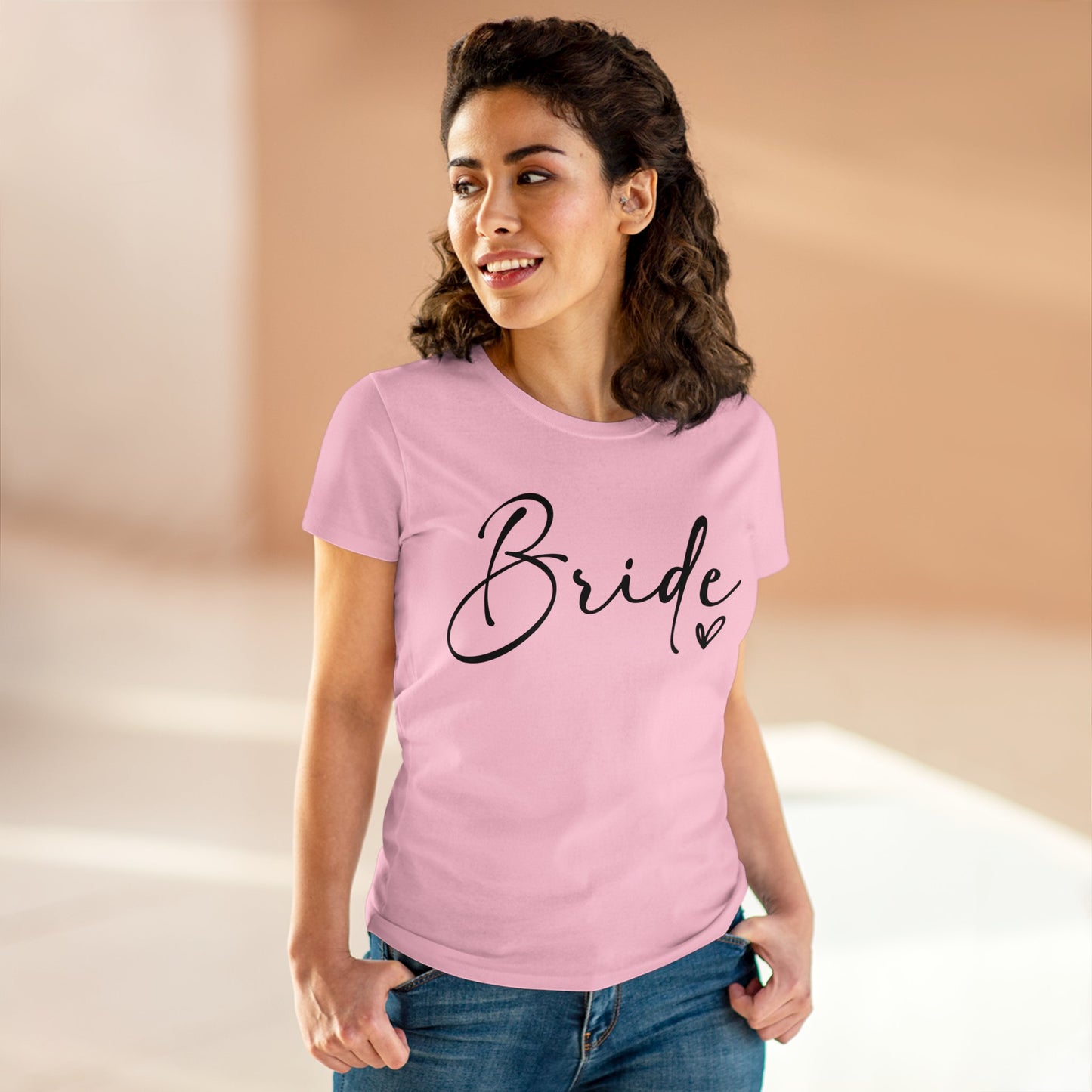 Bride Heart Tee Black Writing | Women's Midweight Cotton Tee