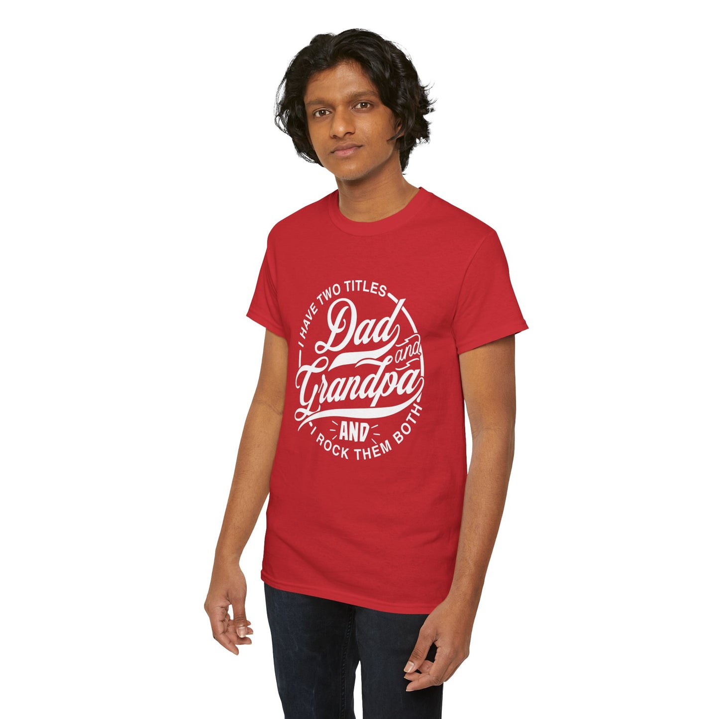 Dad & Grandpa| Unisex Heavy Cotton Tee White Letters