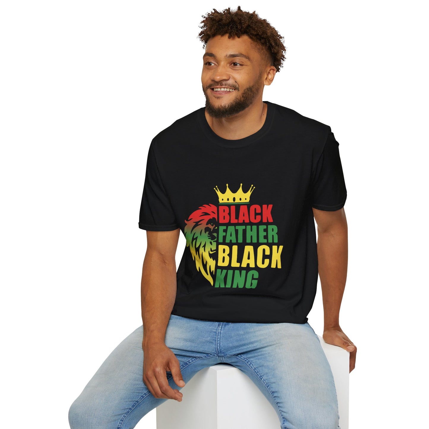 Black Father Black King Lion |Unisex Softstyle T-Shirt