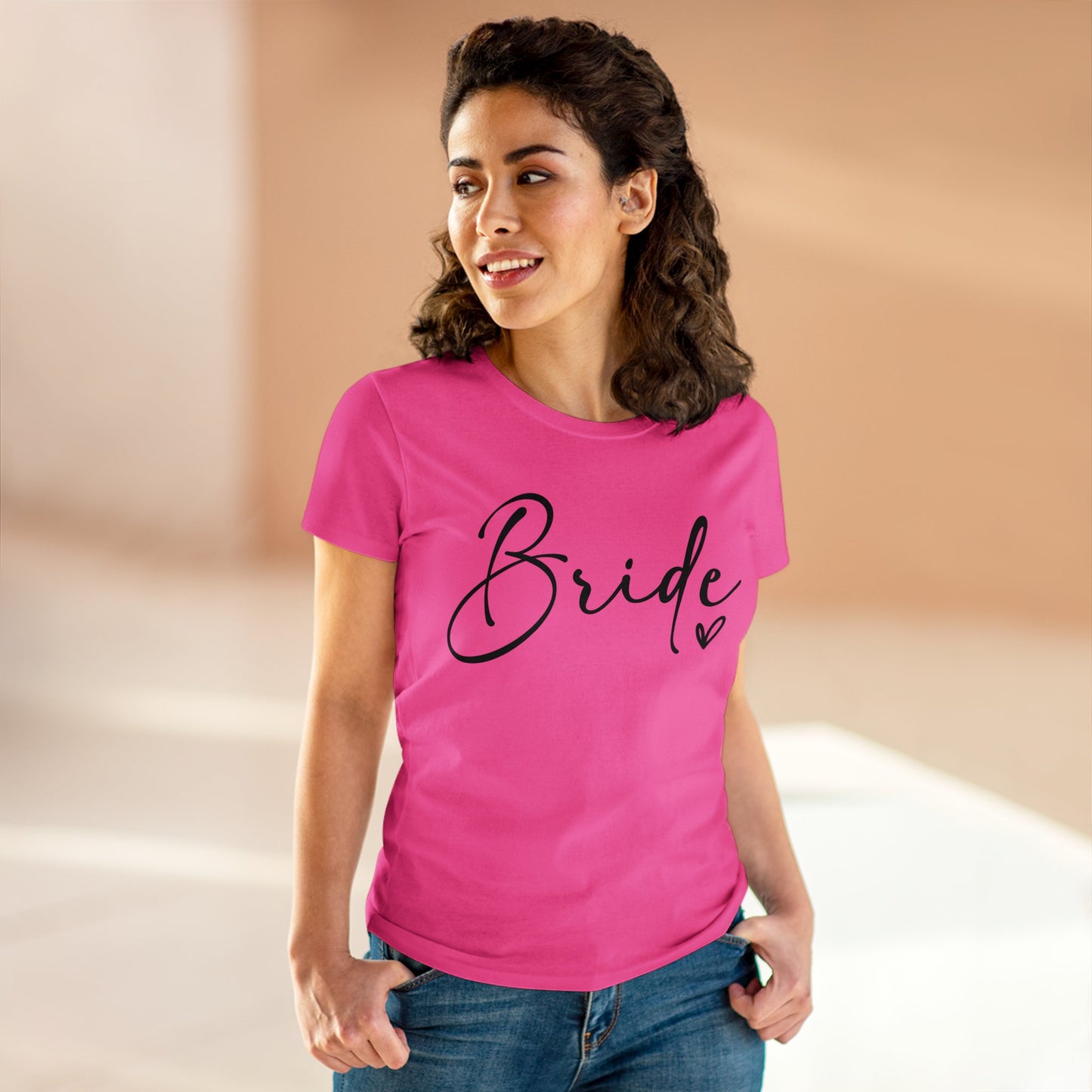 Bride Heart Tee Black Writing | Women's Midweight Cotton Tee