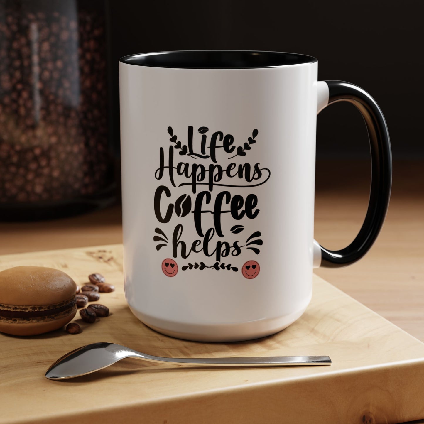 Life Happens Coffee Helps Accent Coffee Mug (11, 15oz)