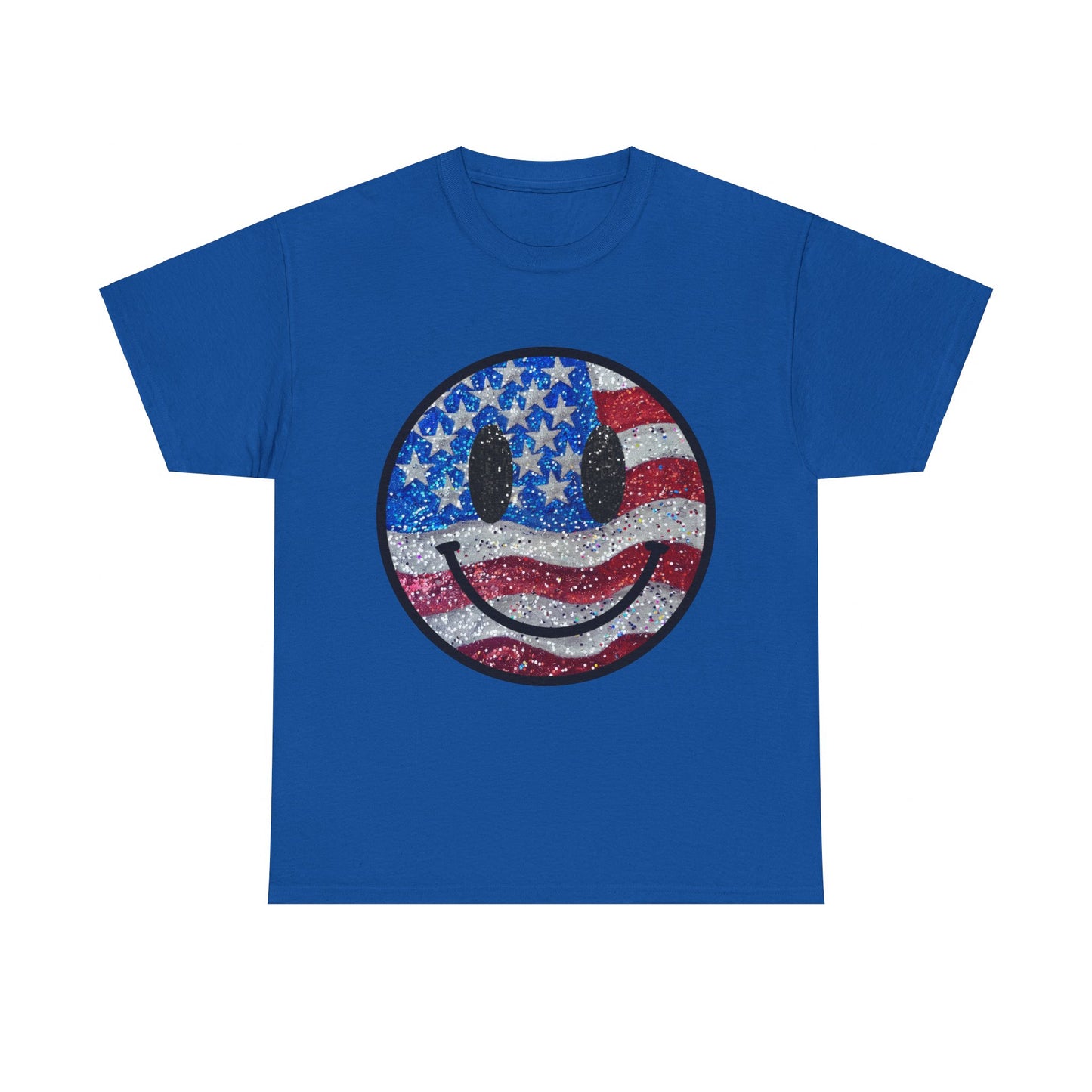 Smiley American Flag | Unisex Heavy Cotton Tee