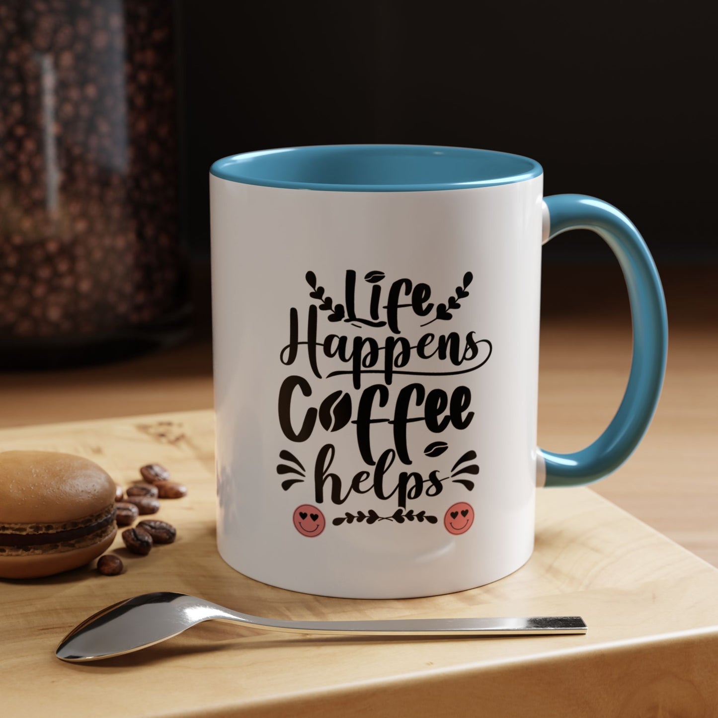 Life Happens Coffee Helps Accent Coffee Mug (11, 15oz)