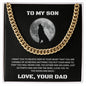 To My Son | I Love You To The Moon & Back - Cuban Link Chain