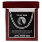 To My Son | I Love You To The Moon & Back - Cuban Link Chain