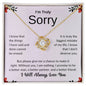 I'm Truly Sorry | The Things I Have Said And Done Can't Be Erased | Love Knot Necklace