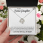 To My Bonus Daughter, Always Shine Like The Brightest Star - Love Knot Necklace