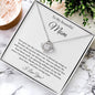 To My Beautiful Mom | I Love You | Love Knot Necklace