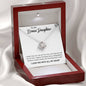 To My Bonus Daughter, Always Shine Like The Brightest Star - Love Knot Necklace