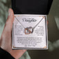 To My Daughter | Never Forget That I Love You - Interlocking Hearts necklace
