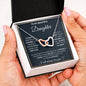To My Daughter, I Will Always Carry You In My Heart - Interlocking Hearts Necklace