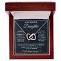 To My Daughter, I Will Always Carry You In My Heart - Interlocking Hearts Necklace