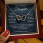 To My Daughter, I Will Always Carry You In My Heart - Interlocking Hearts Necklace