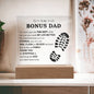 Bonus Dad | Thank you For Stepping In | Acrylic Square Plaque