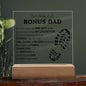 Bonus Dad | Thank you For Stepping In | Acrylic Square Plaque