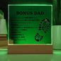 Bonus Dad | Thank you For Stepping In | Acrylic Square Plaque