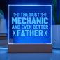 Father | The Best Mechanic | Engraved Acrylic Square Plaque