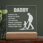 DADDY | My Hero | Engraved Acrylic Square Plaque