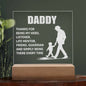 DADDY | My Hero | Engraved Acrylic Square Plaque