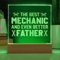 Father | The Best Mechanic | Engraved Acrylic Square Plaque
