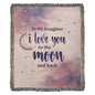 To My Daughter | To The Moon And Back | Heirloom Photo Woven Blanket (Portrait)