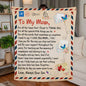 To My Mom Postcard | Love Always Your Son | Jersey Fleece Blanket 50" x 60"