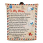 To My Mom Postcard | Love Always Your Daughter | Jersey Fleece Blanket 50" x 60"