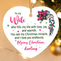 To My Wife | Merry Christmas Darling | High Gloss Heart Ornament