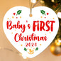 Baby's First Christmas 2024 | High Gloss Heart Ornament