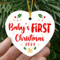 Baby's First Christmas 2024 | High Gloss Heart Ornament