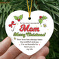 The Most Wonderful Mom | Merry Christmas | High Gloss Heart Ornament