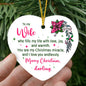 To My Wife | Merry Christmas Darling | High Gloss Heart Ornament